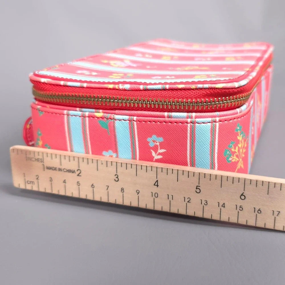 NEELY & CHLOE Women's Jewelry Case‎ Travel Organizer Floral Zip Box Pink